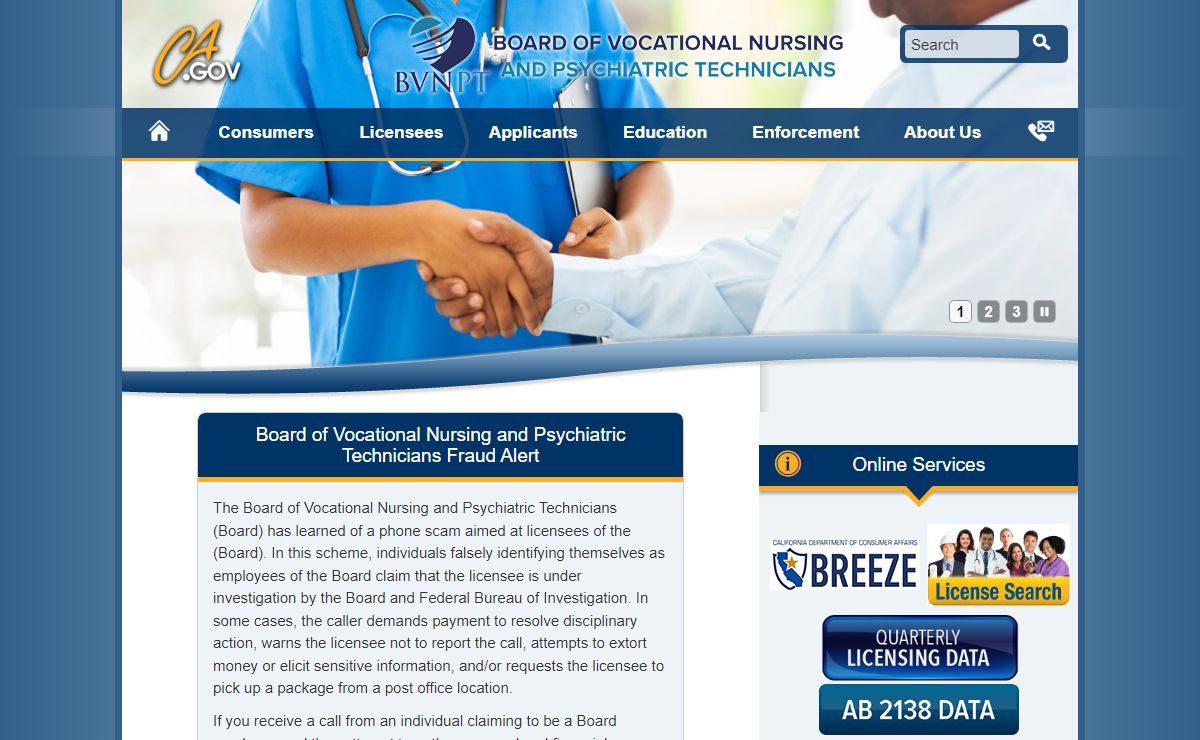 Board of Vocational Nursing & Psychiatric Technicians