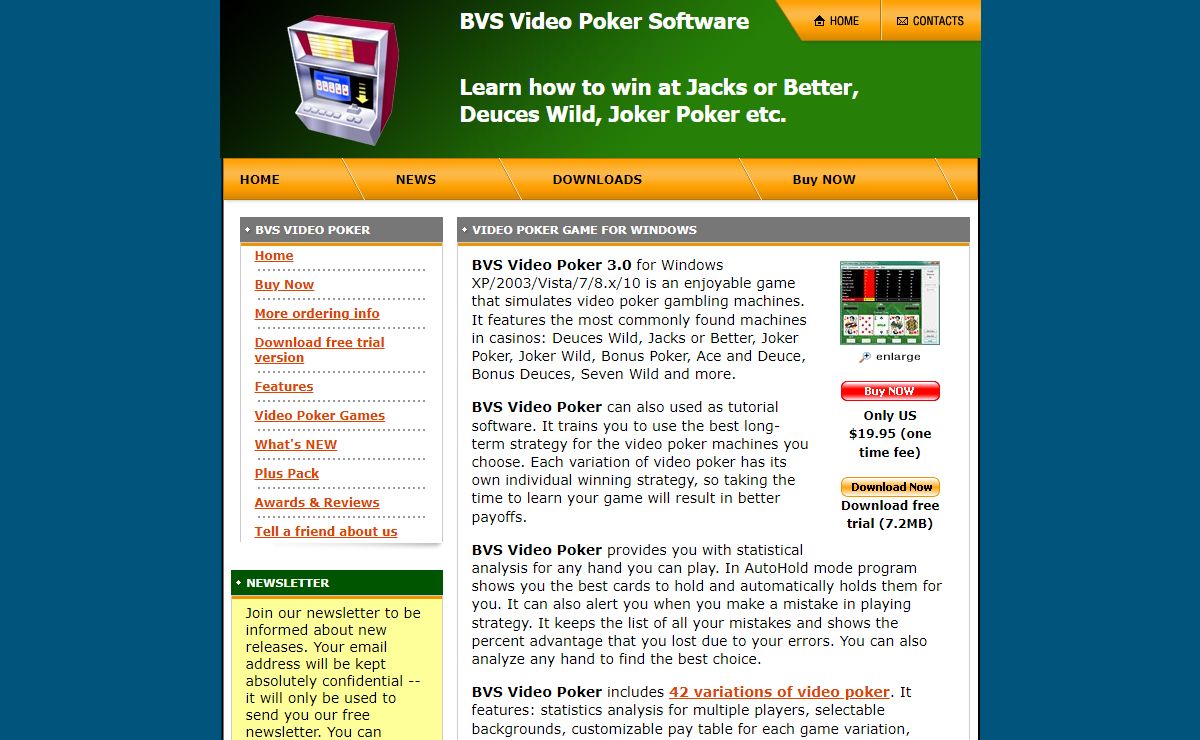 BVS Video Poker - enjoyable software game program that simulates video poker