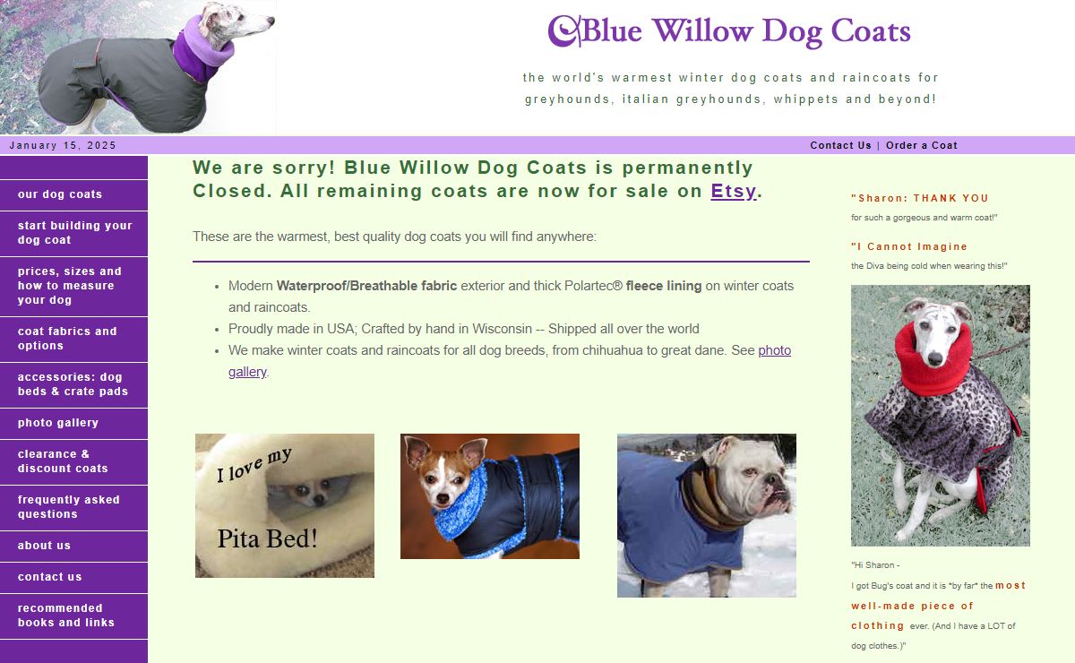 Warm Winter Dog Coats & Raincoats | Blue Willow Dog Coats