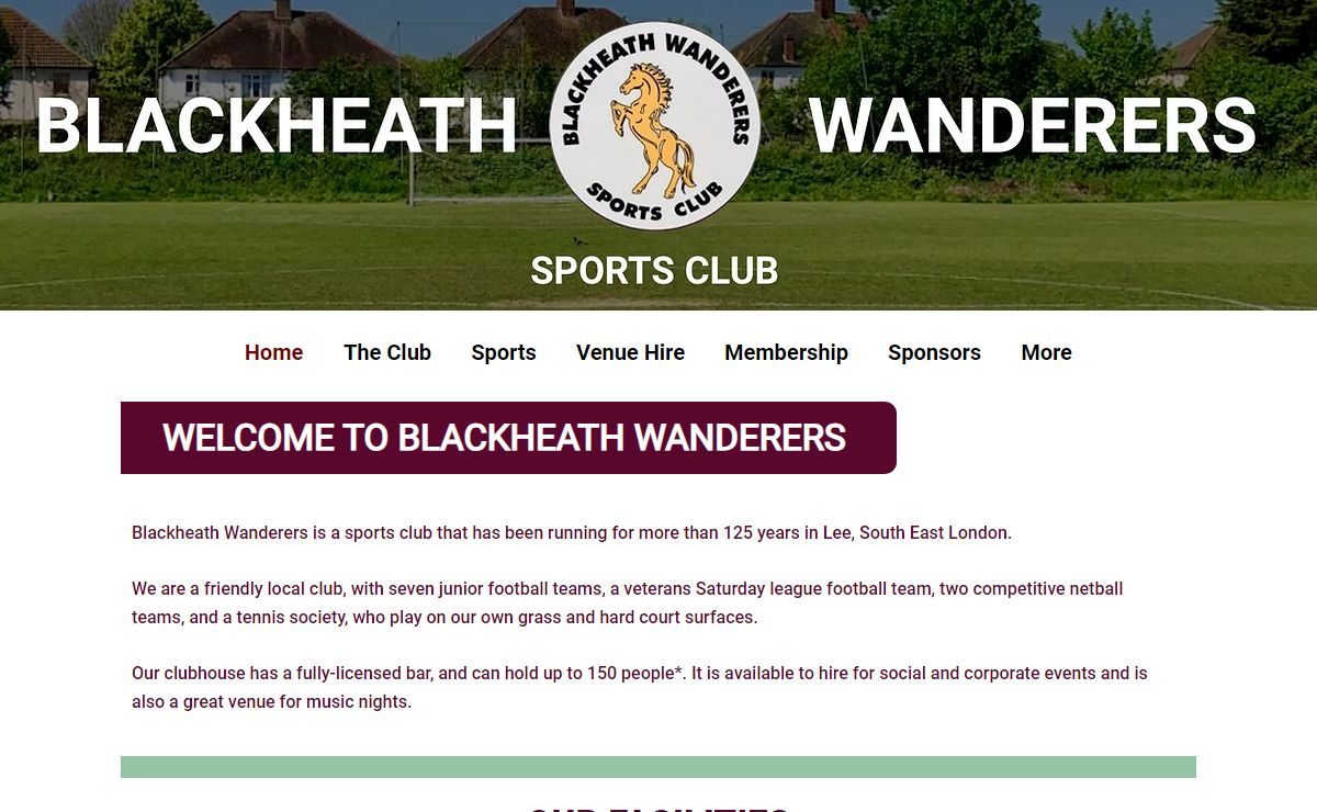 Home | Blackheath Wanderers Sports Club | London