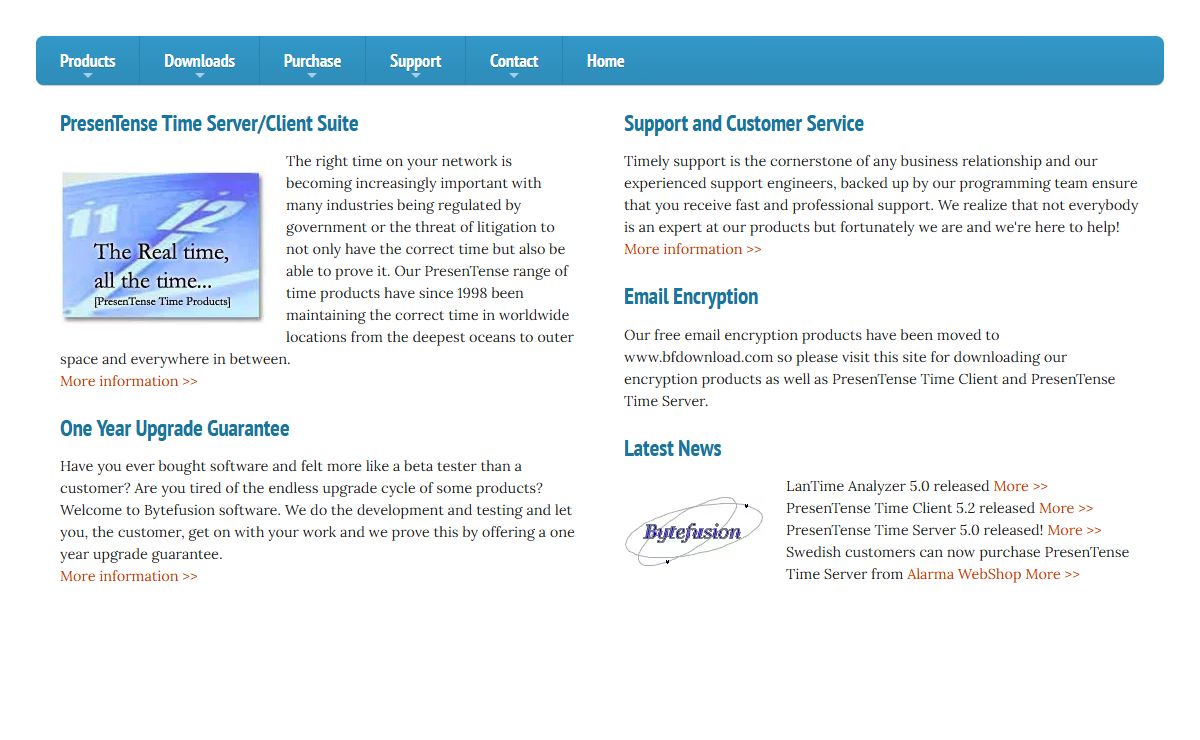 Bytefusion Sofware - Time Servers, Time Clients and much more...