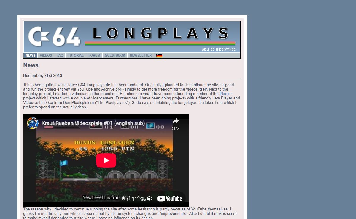 C64-Longplays: complete C64 walkthroughs as videofiles