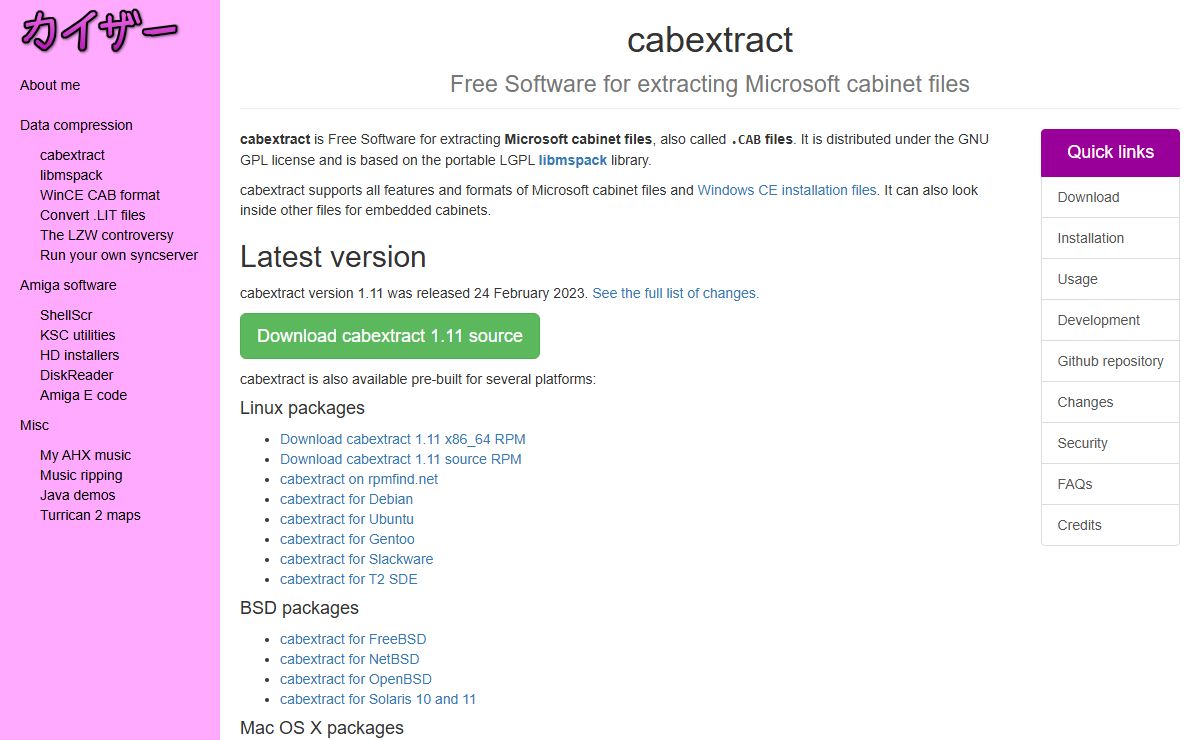 cabextract - Free Software for extracting Microsoft cabinet files