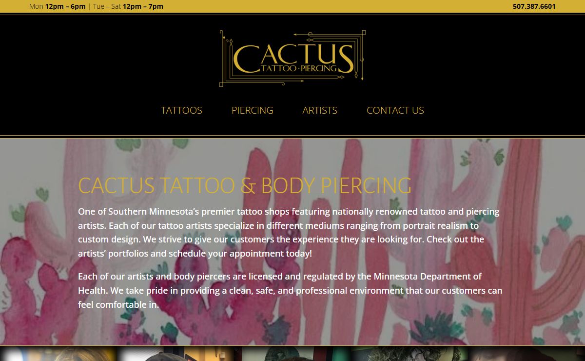 Cactus Tattoo & Body Piercing | Mankato Tattoo & Piercing Artists