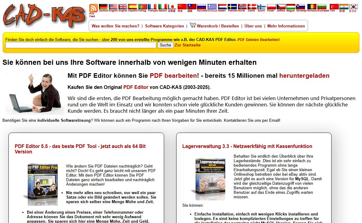 CAD-KAS Software - PDF bearbeiten - Download Seite