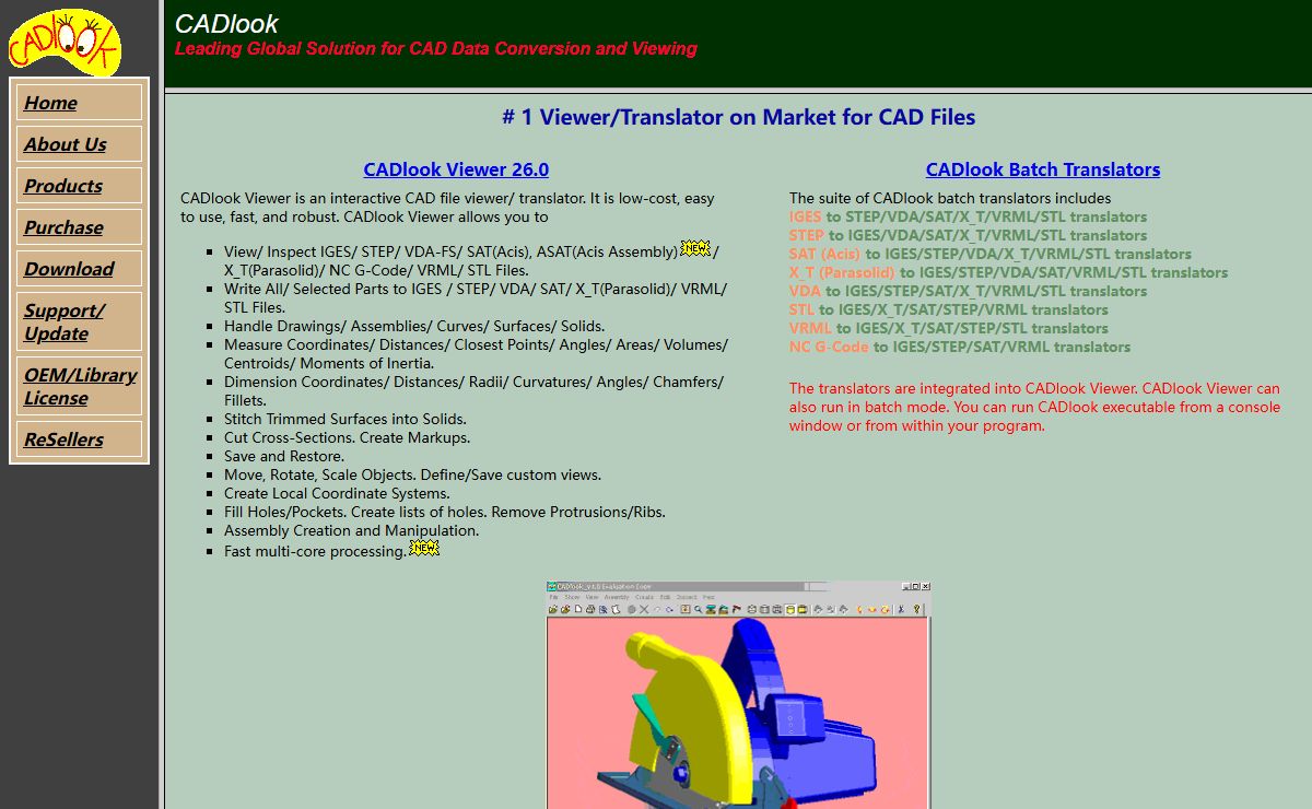 CADlook - IGES, STEP, VDA-FS, Parasolid, Acis File Viewer, Inspector, Translator
