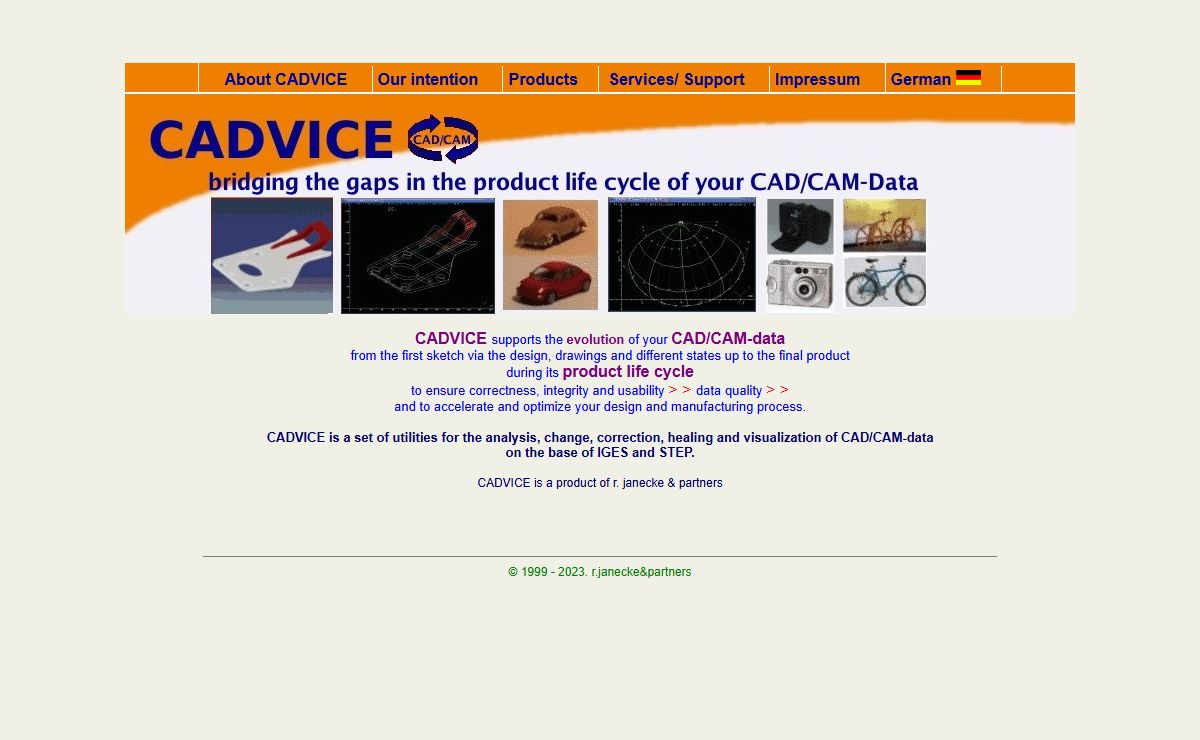 Cadvice' Homepage : Cadvice Product : r. janecke & partners