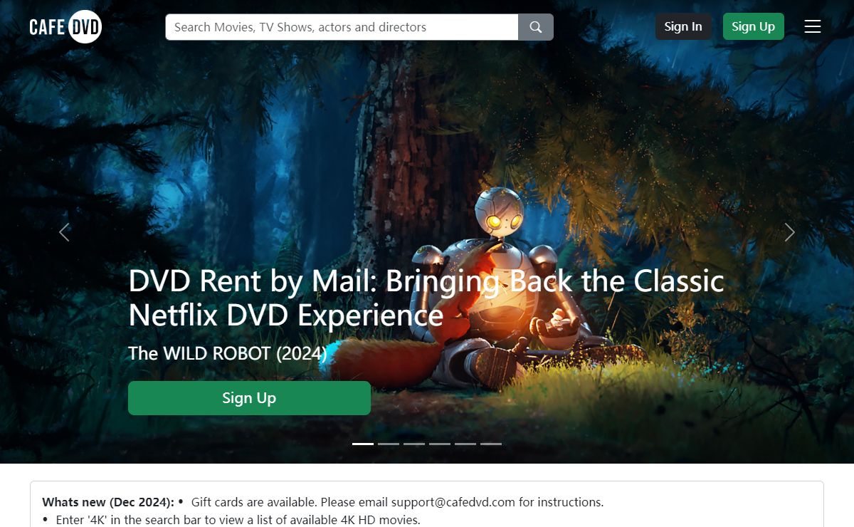 Cafe DVD - 4K, Blu-Ray & DVD Rent by Mail