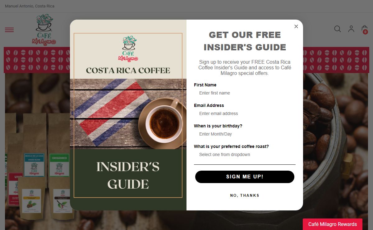 Gourmet Costa Rica Coffee | Café Milagro Coffee Roasters