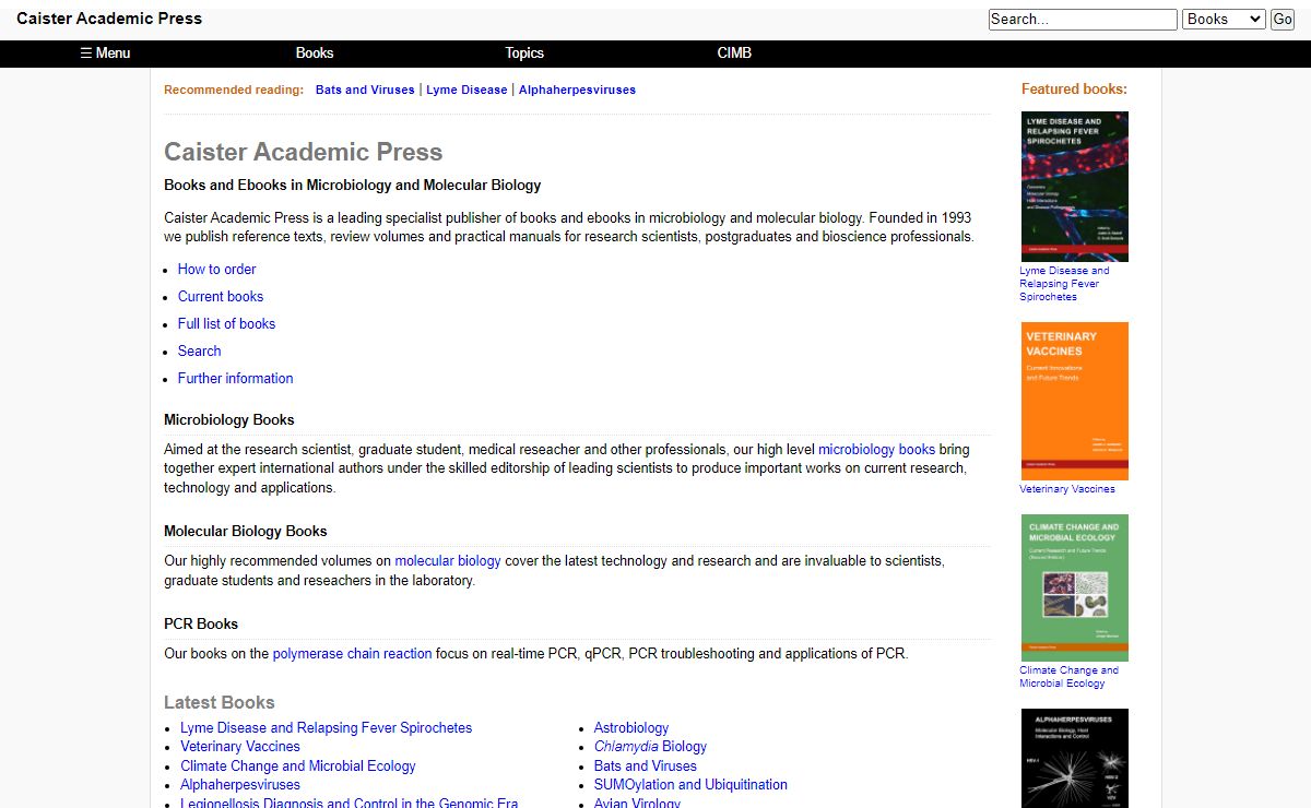 Caister Academic Press | Books in Microbiology and Molecular Biology