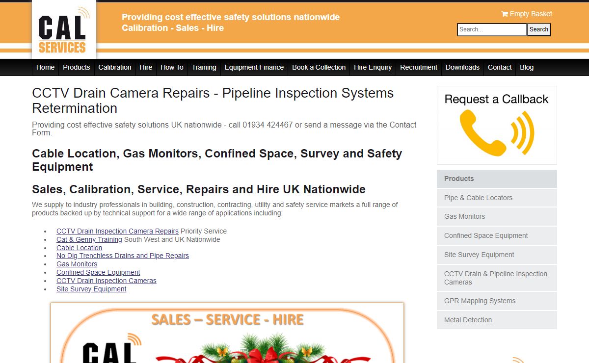 CAL Services Supplier of Confined Space Safety Equipment, Cable Location Calibration, Gas Monitor Calibration, Site Survey Equipment Hire | Cable Detection Equipment & Calibration
