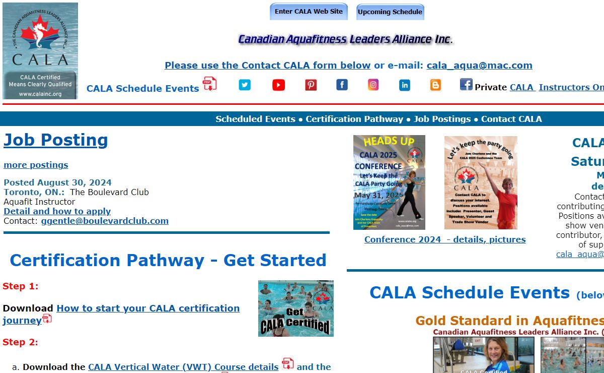 CALA Canadian Aquafitness Leaders Alliance Inc. CatchTheWave Water-Fitness-The Kopansky Method