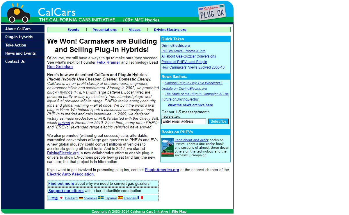 California Cars Initiative for Plug-In Hybrids