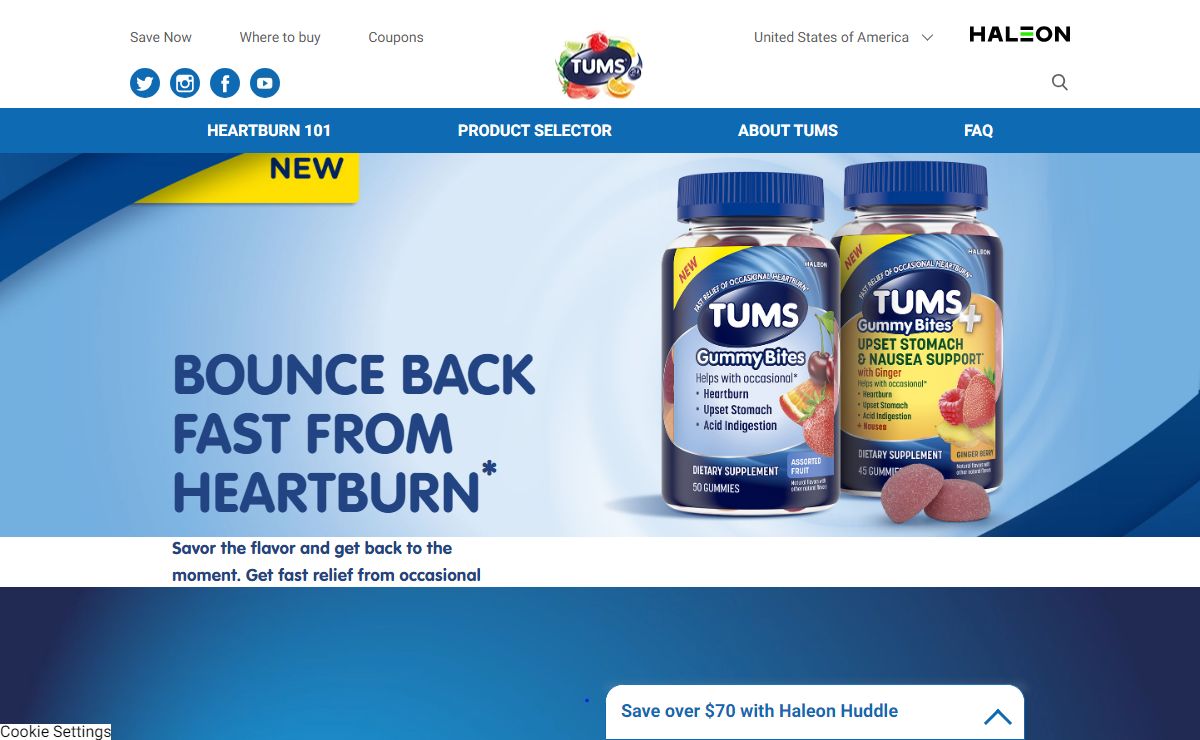 TUMS Antacid Products for Fast Heartburn Relief