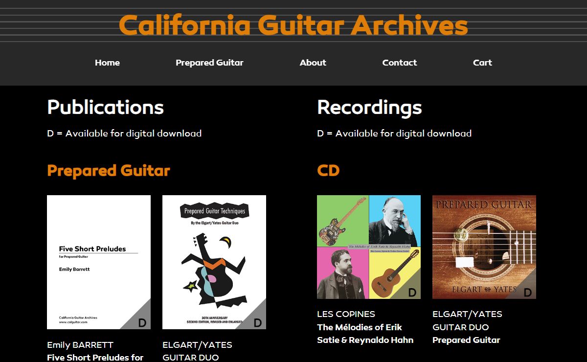 California Guitar Archives: Catalog