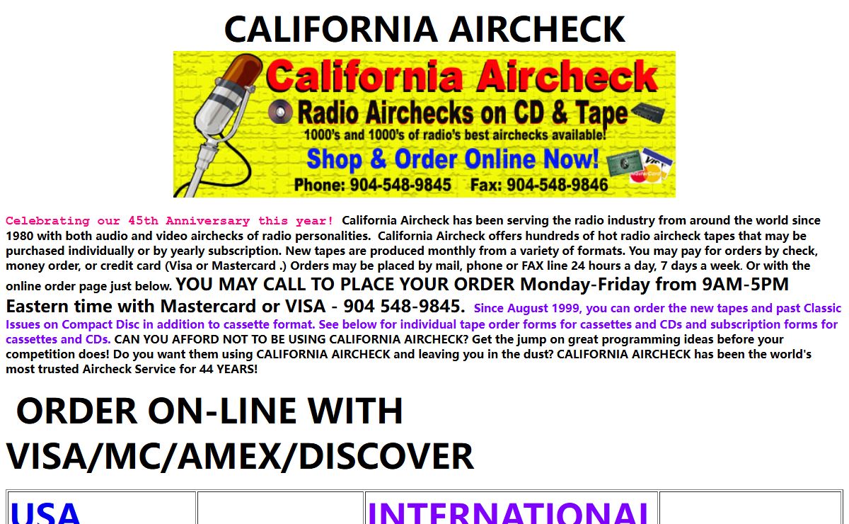 California Aircheck Home Page