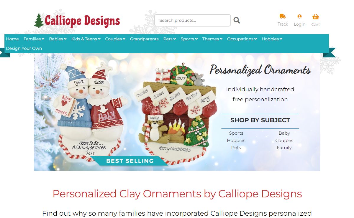 Calliope Designs - Personalized Ornaments - Since 1972