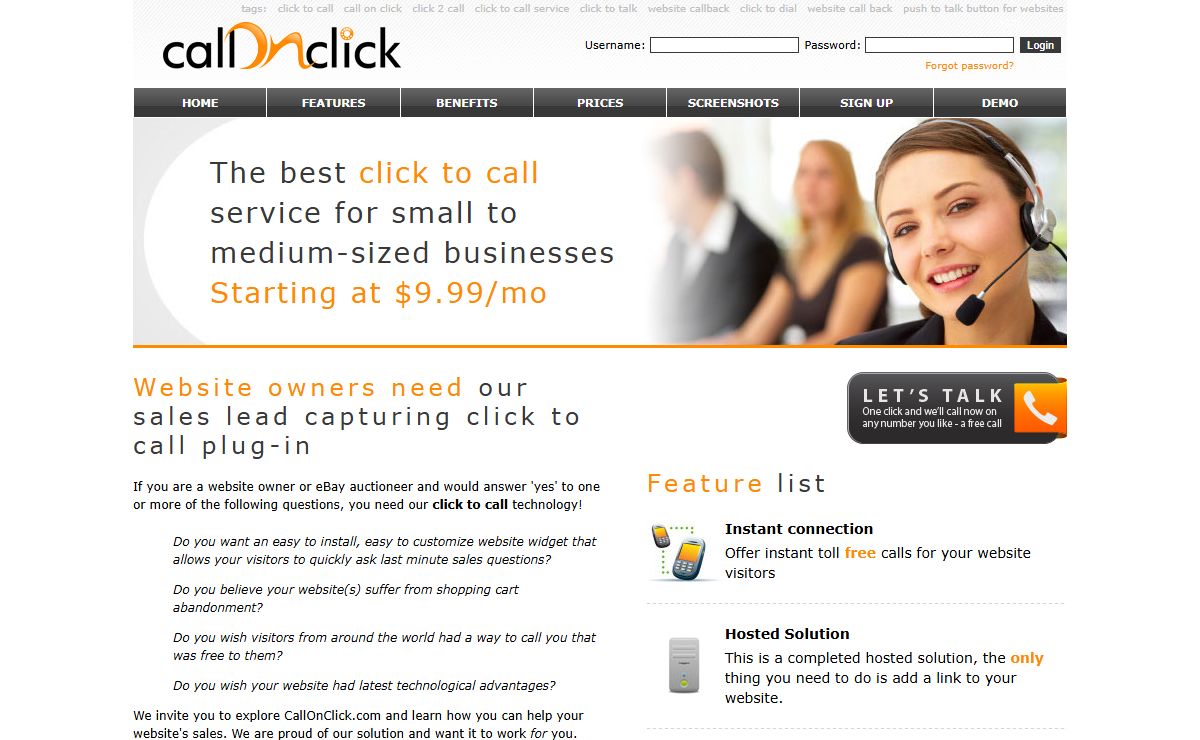 Click to call, click to talk, website callback | CallOnClick.com