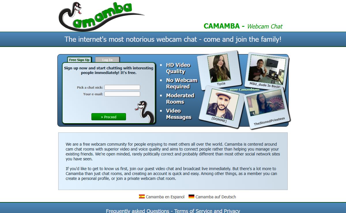 Free Webcam Chat Rooms - Camamba