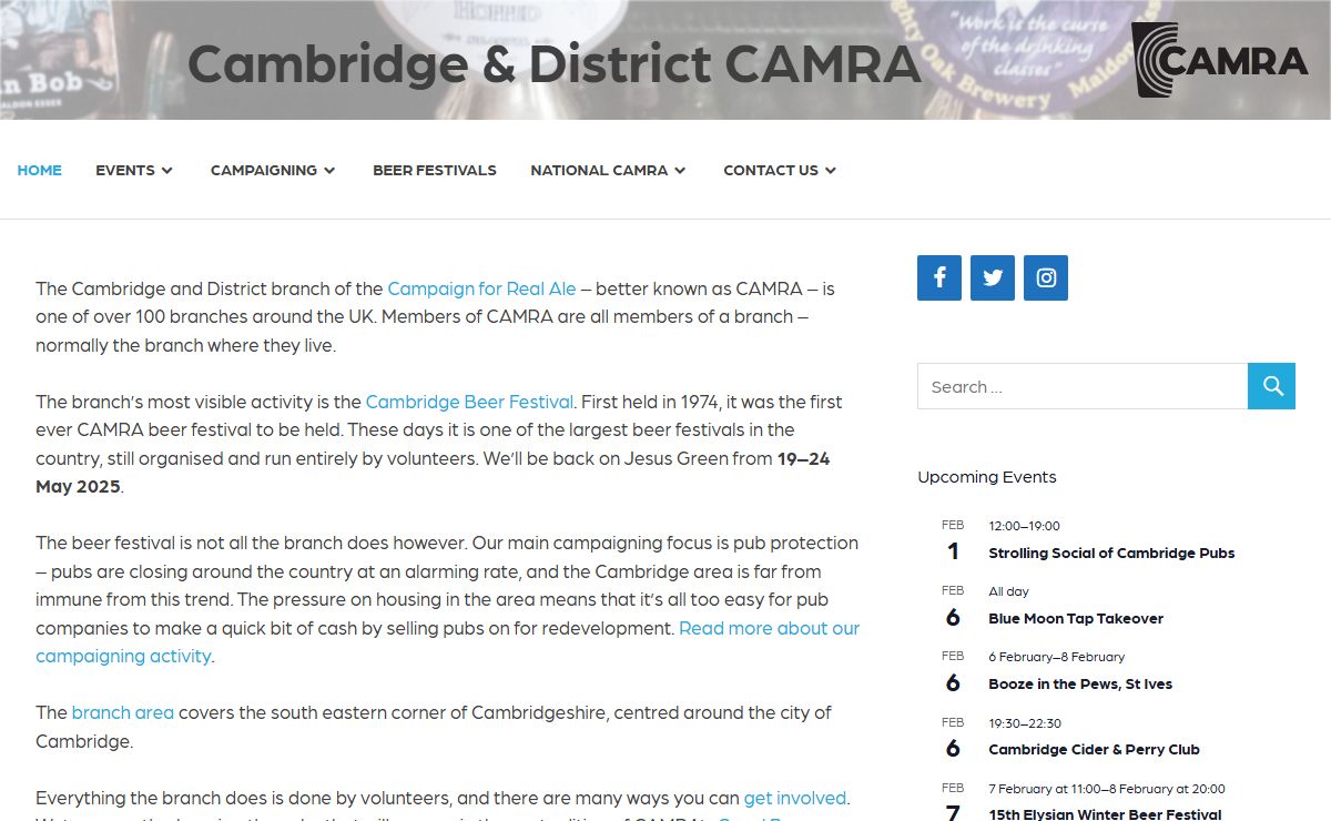 Cambridge & District CAMRA – The Cambridge & District branch of the Campaign for Real Ale
