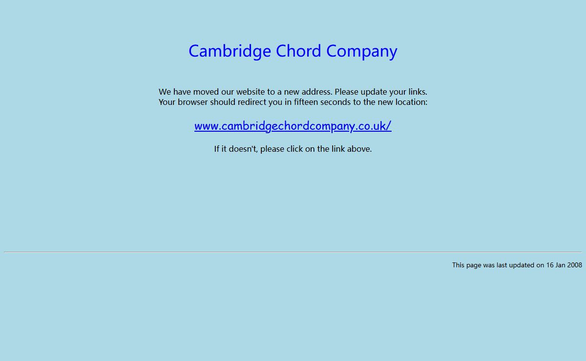 Cambridge Chord Company - has moved!