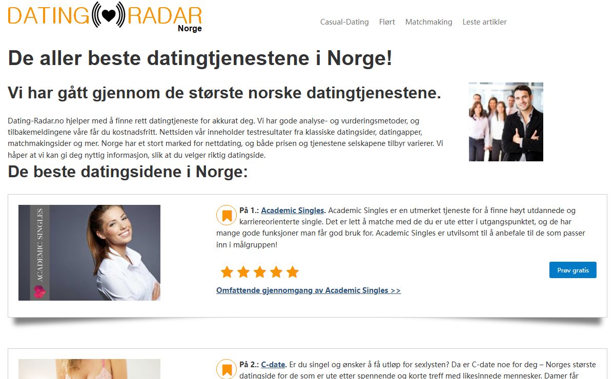 De aller beste datingtjenestene i Norge | Dating-Radar.no