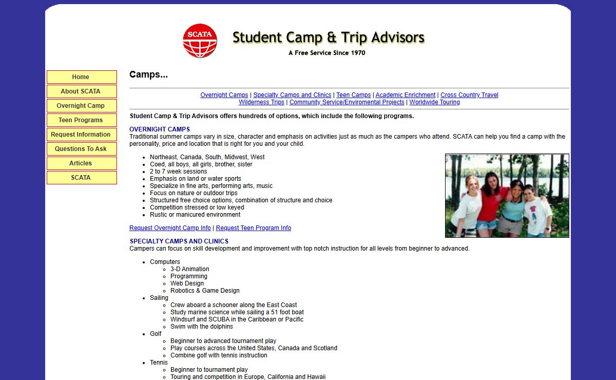 Student Camp & Trip Advisors, Free Camp Referral