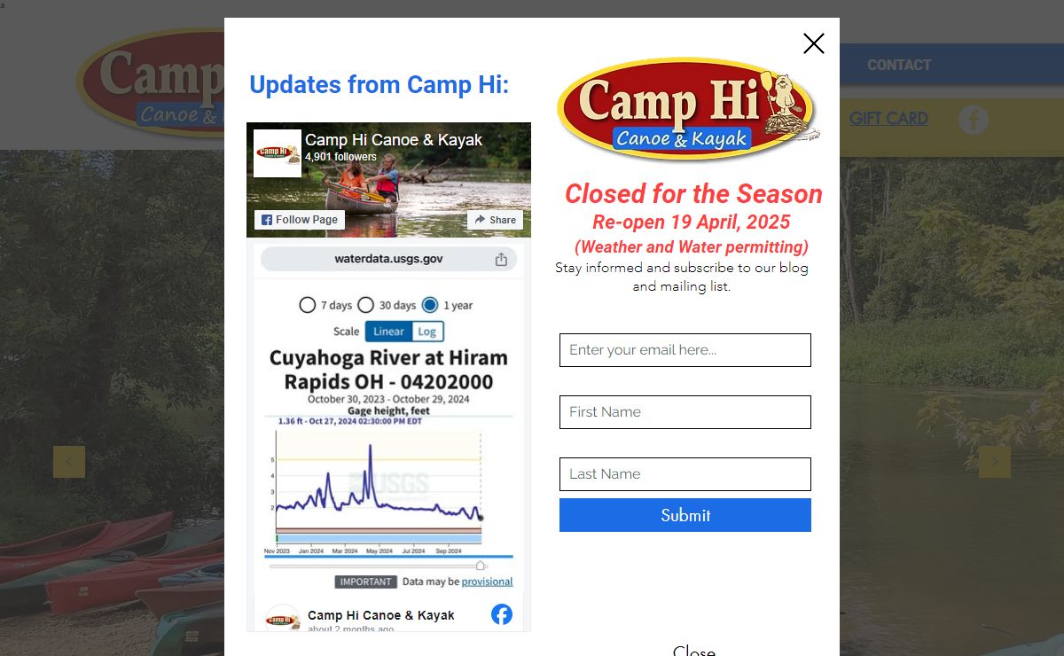 Kayaking & Canoeing | Cuyahoga River | Camp Hi Canoe & Kayak