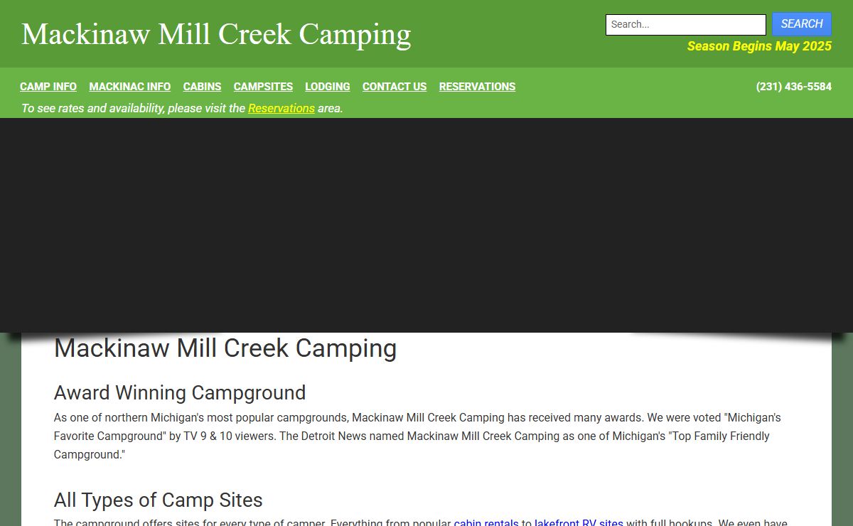 Mackinaw Mill Creek Camping in Mackinaw City, MI