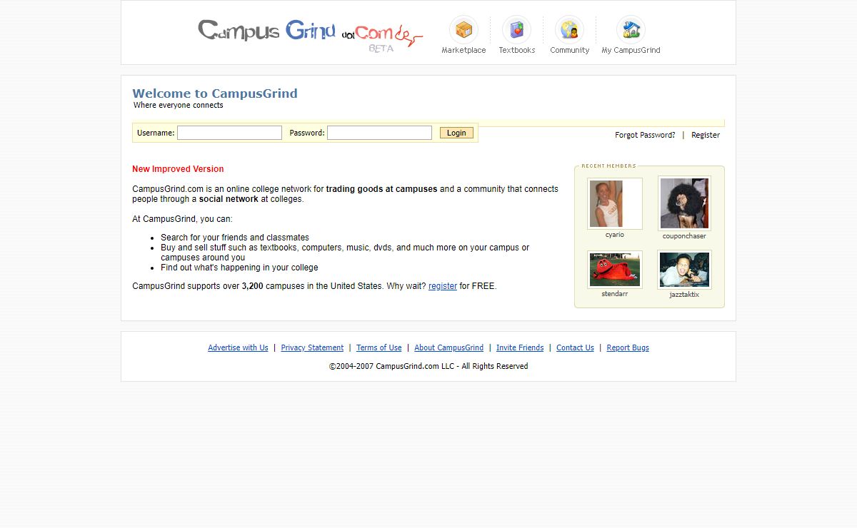 CampusGrind dot Com - Textbooks, Martketplace, College Forums and Friends