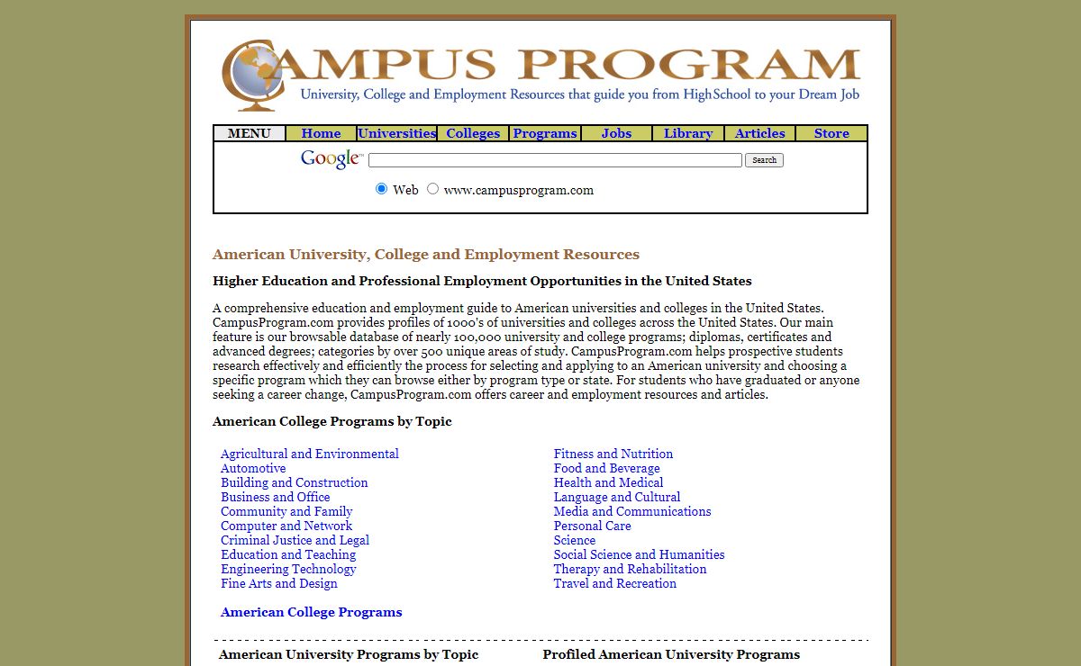 American University, College and Employment Resources