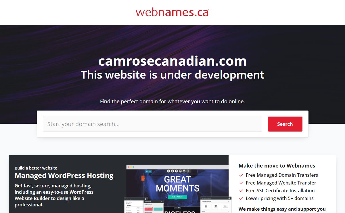 Under Construction camrosecanadian.com