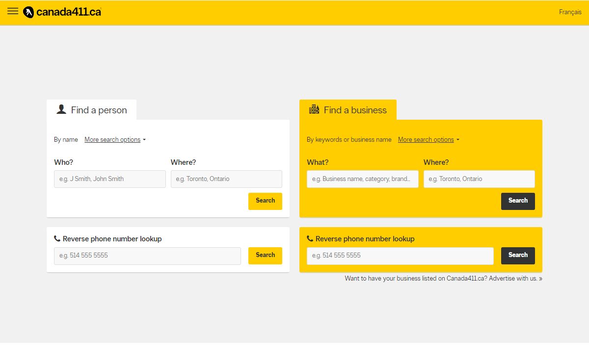 Free People Search, Reverse Phone Lookup, Business Telephone Directory | Canada411.ca