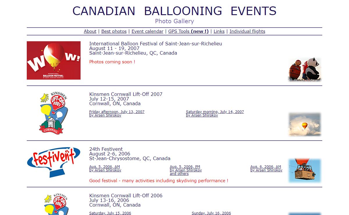 Canadian Ballooning Events - Photo Gallery