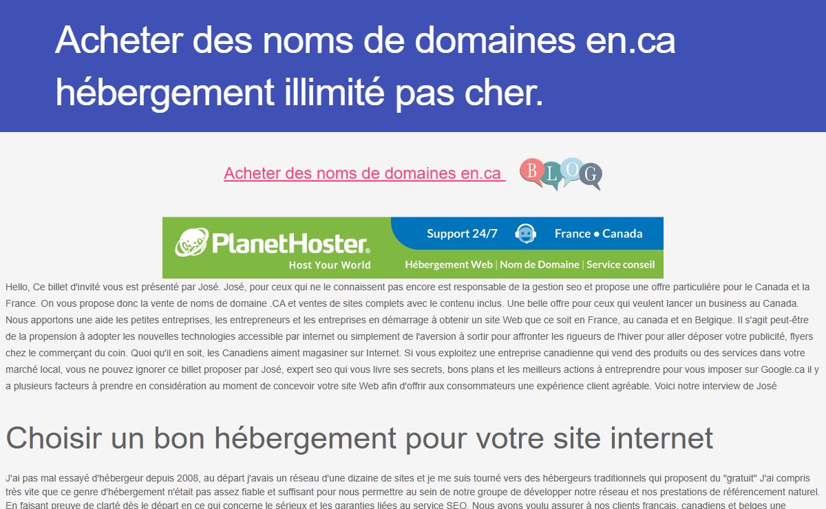 Acheter des noms de domaines en .fr, hébergement illimité pas cher.