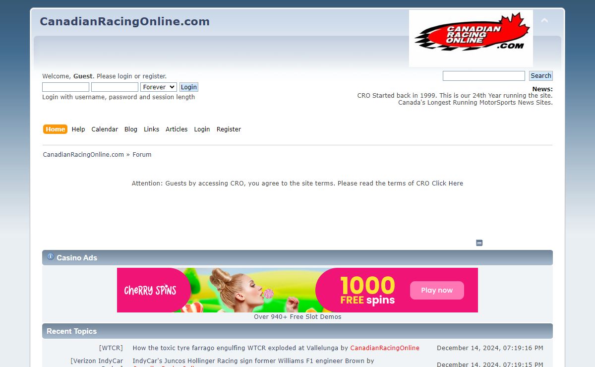 CanadianRacingOnline.com - Index