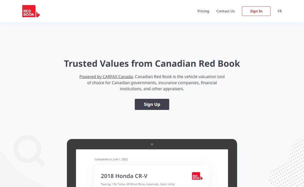 Trusted Values from Canadian Red Book