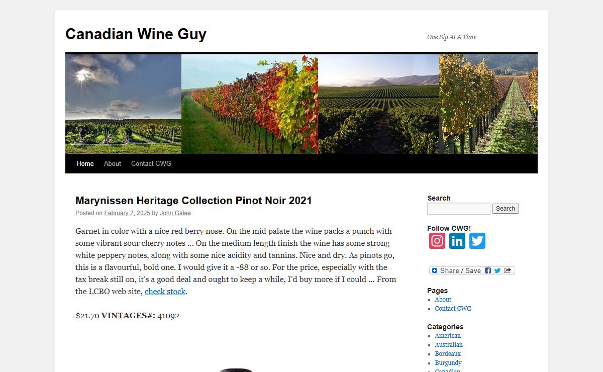 Canadian Wine Guy | One Sip At A Time