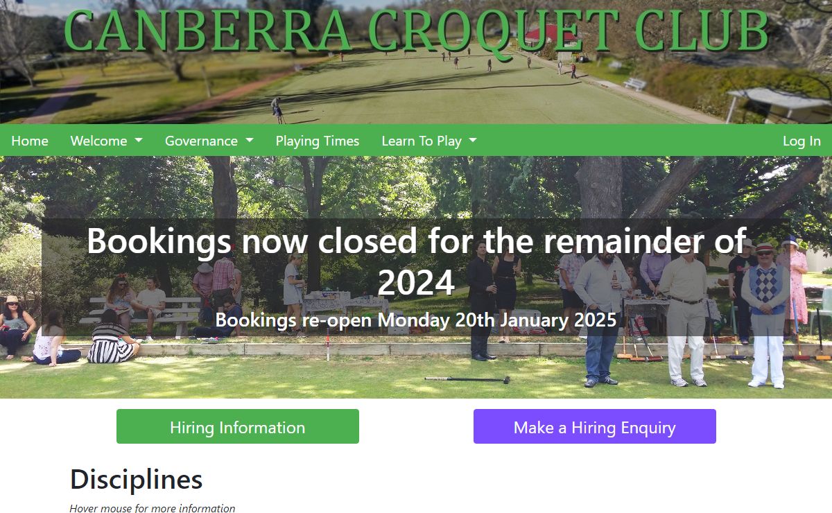 Home : Canberra Croquet Club