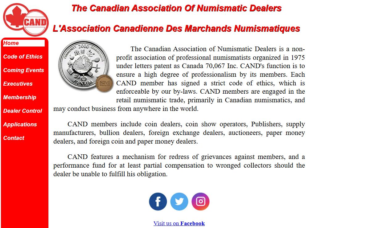 CAND - Canadian Association of Numismatic Dealers
