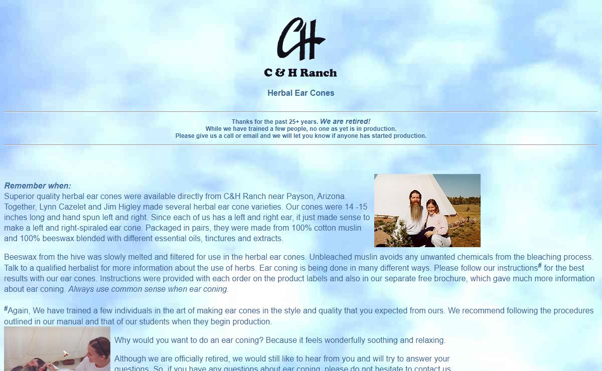 C and H Ranch Herbal Ear Cones">