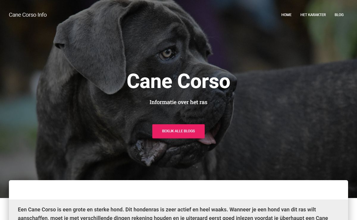 De Cane Corso - Lees Alles over deze Prachtige Hond