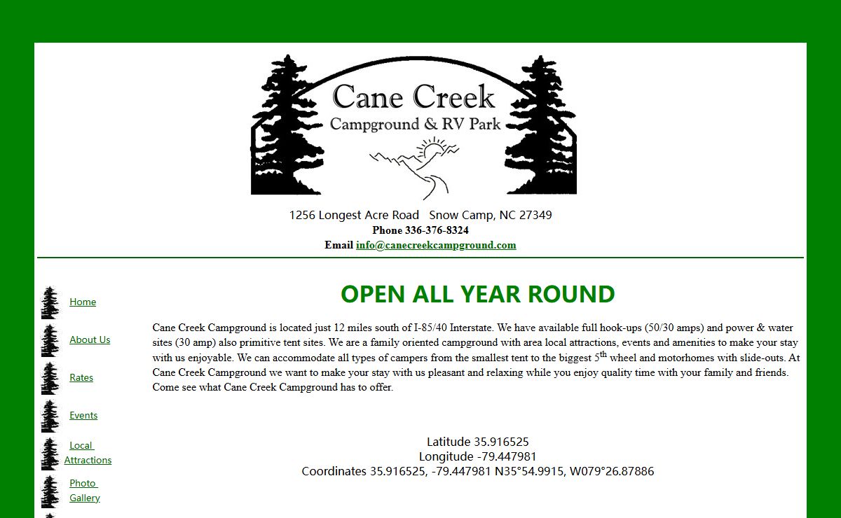 Cane Creek Campground and RV Park - Burlington, North Carolina