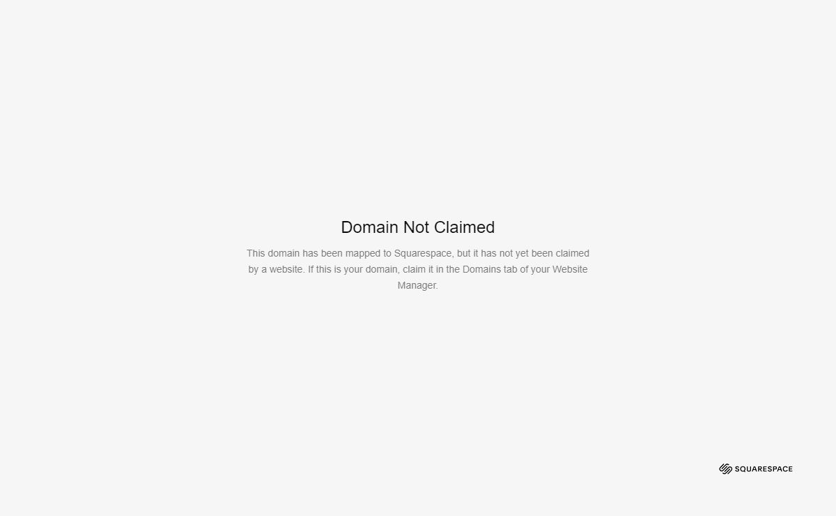 Squarespace - Domain Not Claimed