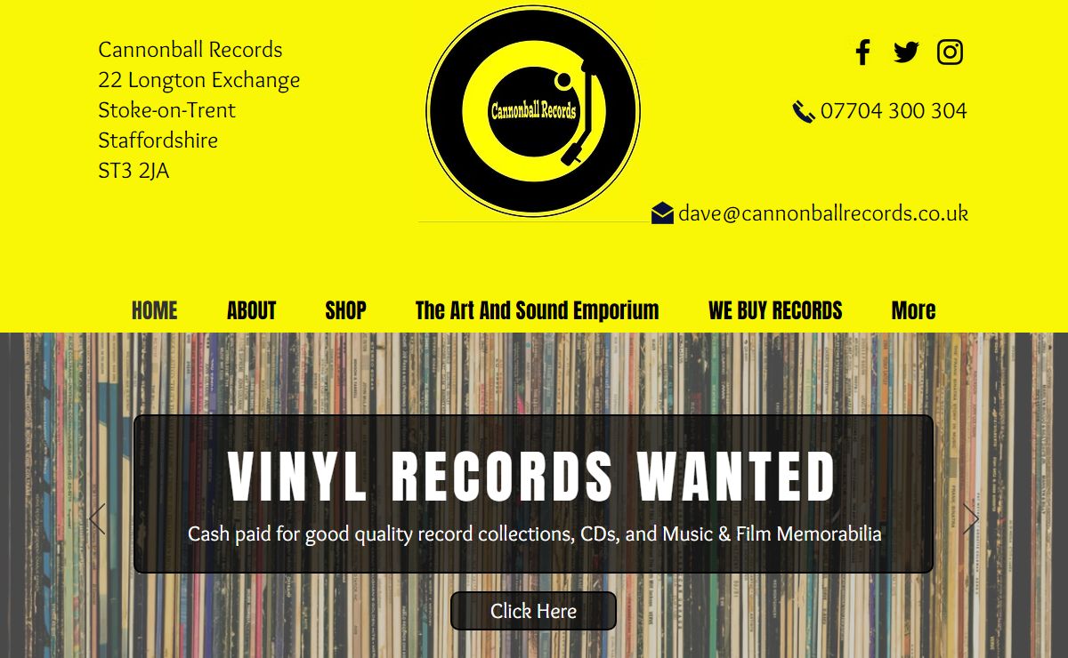 Cannonball Records | Record Store | Music | Art | Stoke-on-Trent, Staffordshire