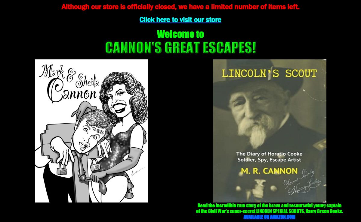 Escape Artist Mark & Sheila Cannon/Cannon's Great Escapes - World Class Escape Artists