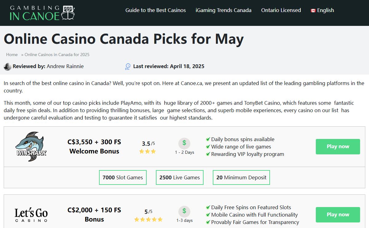 #1 Online Casino Guide in Canada - Best Gaming Experience!