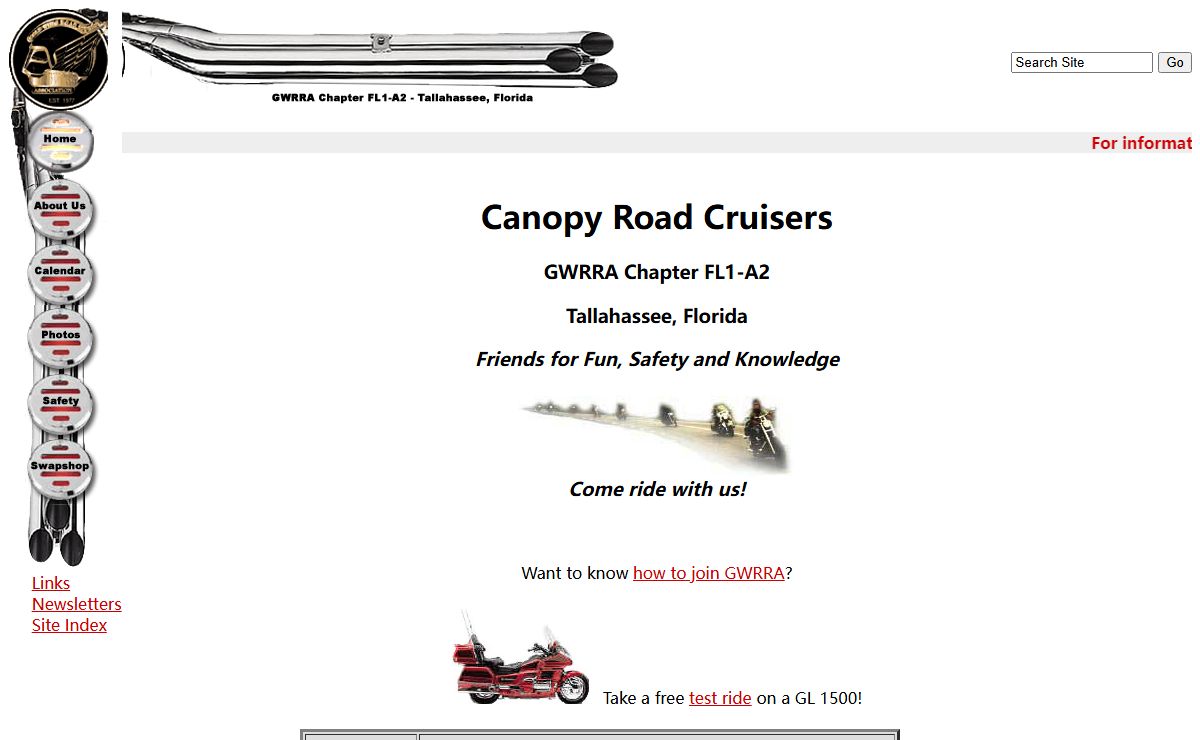 Canopy Road Cruisers, GWRRA Chapter FL1-A2 - Home Page