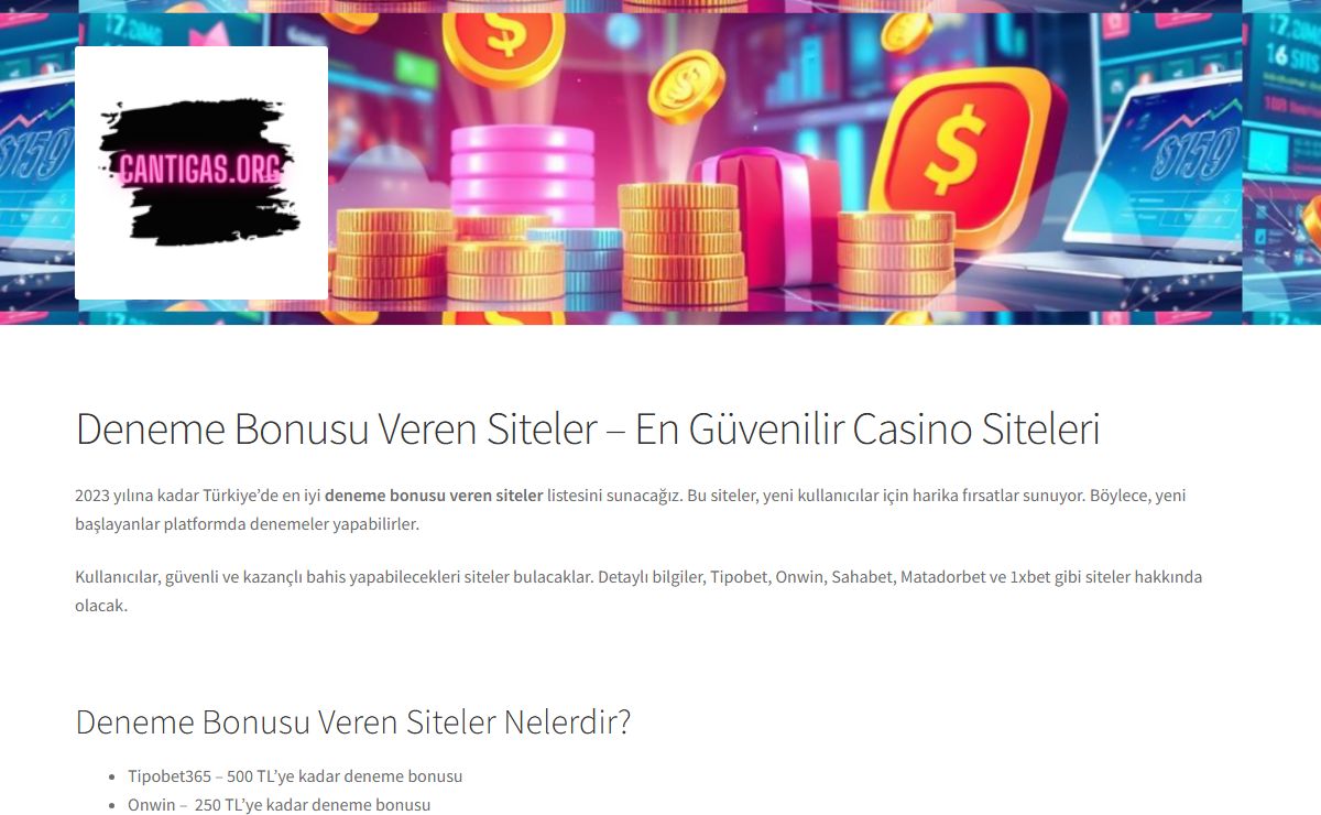 Deneme Bonusu Veren Siteler - En Güvenilir Casino Siteleri