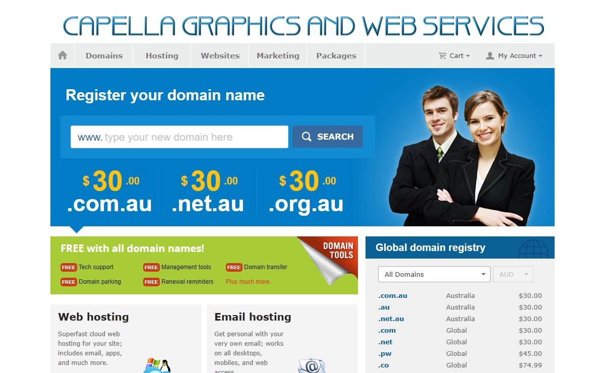 Capella Services Domain Names and Web Hosting